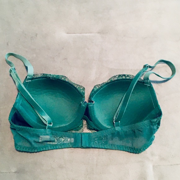 32B Green & Navy Lace Dream Angels Bra - Picture 3 of 4